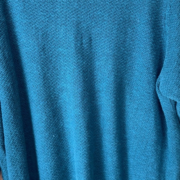 Eileen Fisher linen sweater tunic top plus size teal cotton organic vneck loose - Picture 6 of 7